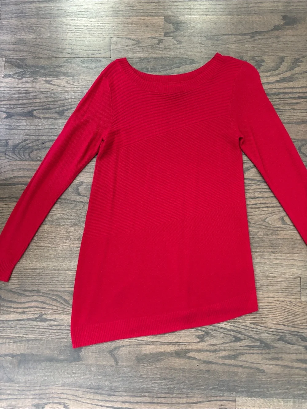 Apt. 9 Red Long Sleeve Ribbed Knit Top
